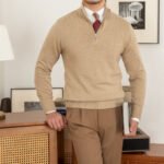 Men’s Slim-Fit Wool Zip Sweater — Commuter Style with Stand-Up Collar