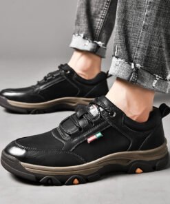 Men’s Fashion Leather Sneakers — Breathable Casual Trend Shoes