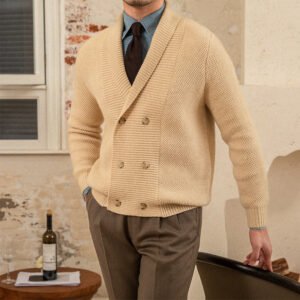 Men’s Fall–Winter V-Neck Knit Coat — Simple, Modern & Trendy Sweater Style